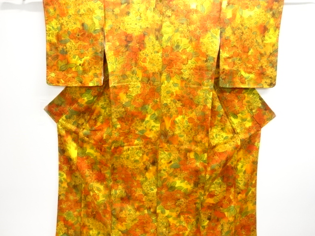 JAPANESE KIMONO / UNUSED KOMON / FLOWER 